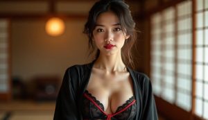 A featured image showing a lingerie-clad woman facing forward in a traditional Japanese tatami room, illustrating the aesthetics of Kinbaku/Shibari and how to begin safely.